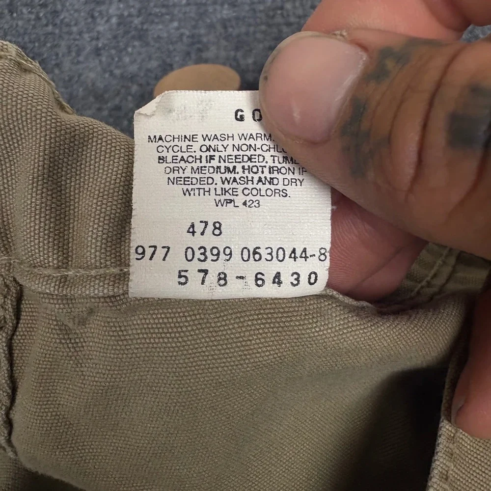 Levis Dry Goods Mens 38x32 Khaki Tan Canvas Carpenter Utility Wide Leg Pants 478